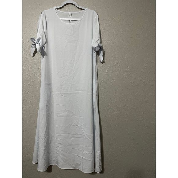 Made With Love White Maxi Dress Size L Nwt - Picture 1 of 6